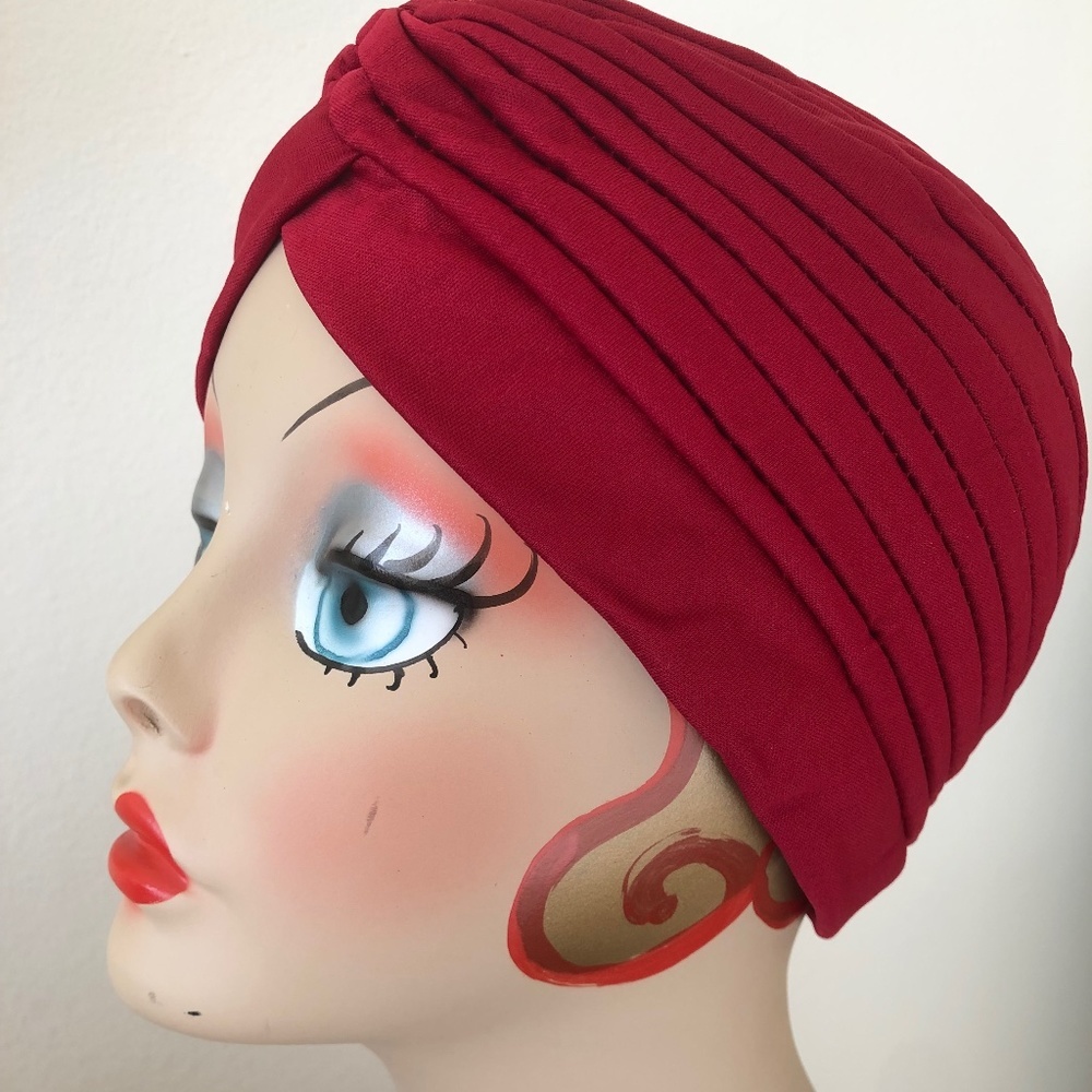Stunning Wine vintage style,  retro pinup style turban
